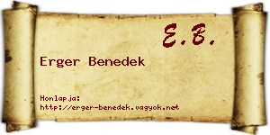 Erger Benedek névjegykártya