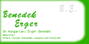 benedek erger business card